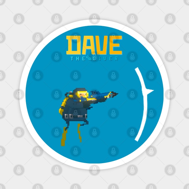 DAVE the diver - Harpoon Magnet by Buff Geeks Art